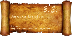 Beretka Ernella névjegykártya